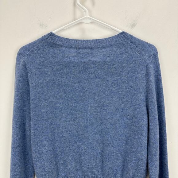 J. Crew Cashmere Crewneck Sweater Cropped Fit Pullover Blue Womens Medium NWT - Picture 11 of 11
